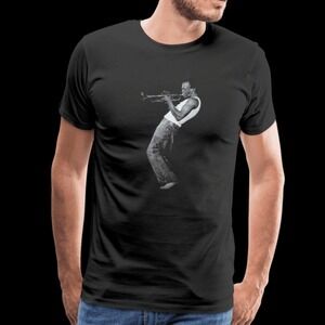 Miles Davis Playing His Trumpet Artwork T-Shirt Black